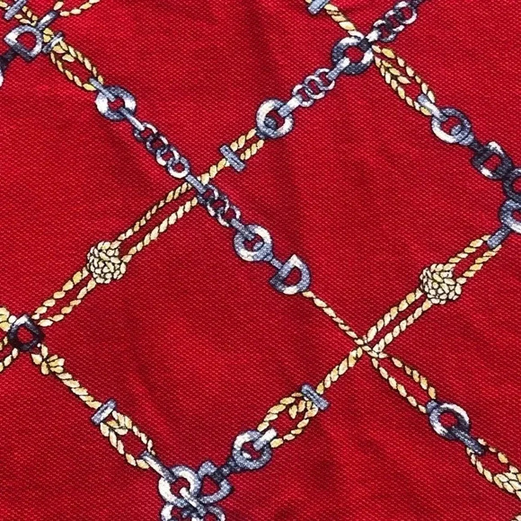 Vintage 2005 Tommy Hilfiger Red Chain Link V-neck Collared Tank Top Size Small - Picture 3 of 11